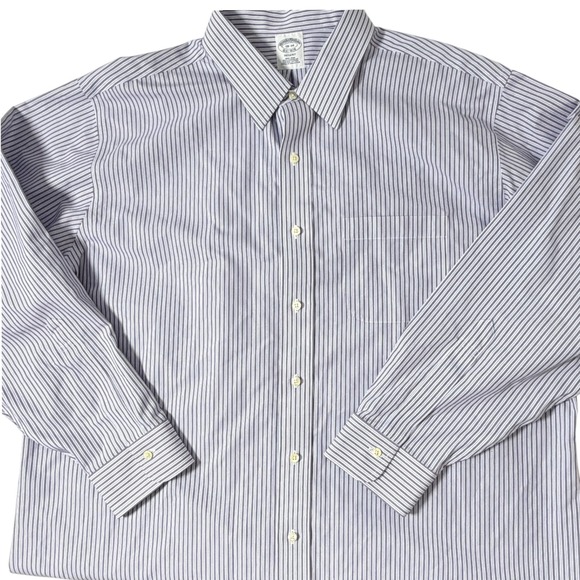 Vintage Brooks Brothers Regent Striped Supima‎ Cotton Oxford Shirt Size 18-34 - Picture 4 of 6